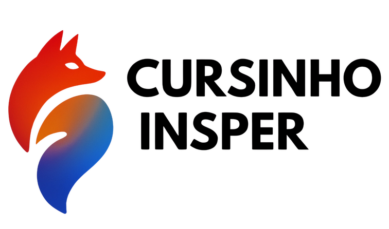 Logo Cursinho Insper 2 Raposa com degrade laranja e azul e escrita ao lado "Cursinho Insper"